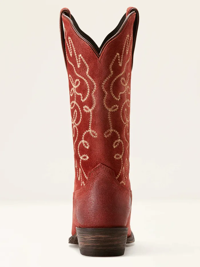 Ariat 10053791 Womens Jukebox Western Boot Cayenne Suede Red