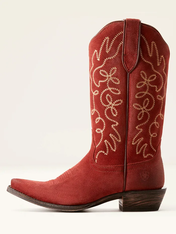 Ariat 10053791 Womens Jukebox Western Boot Cayenne Suede Red