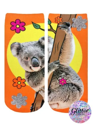 Aussie Koala Glitter Ankle Socks