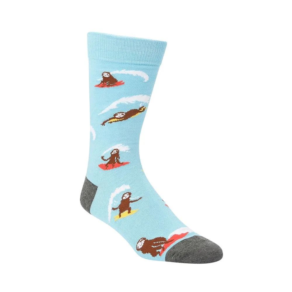 Bamboozld: Mens Surfing Sloth Bamboo Sock