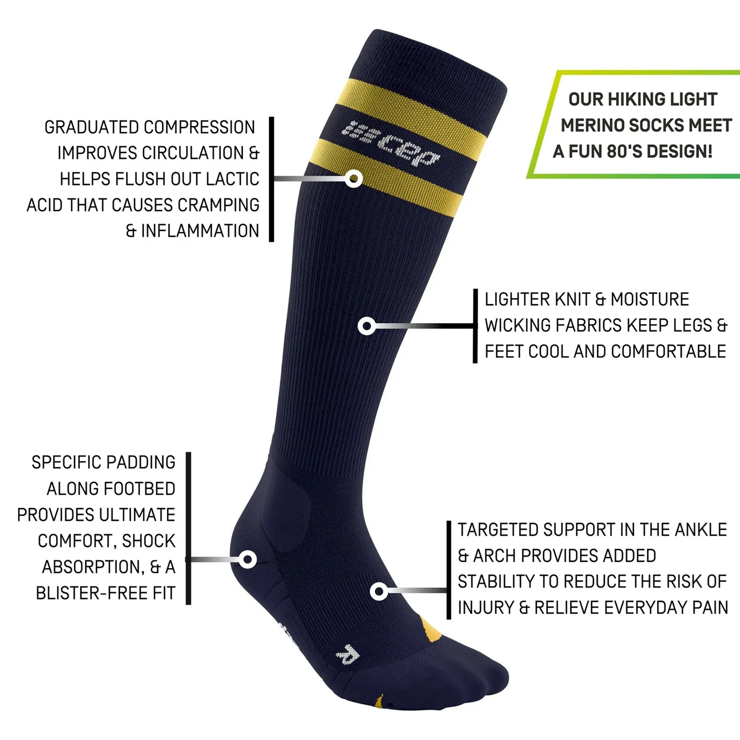 CEP Men's Hiking 80s Compression Socks