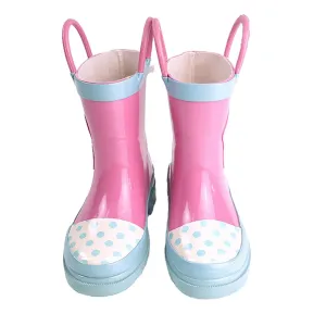 Pink Monkey Flexible Rubber Rain Gumboots for Toddlers and Kids