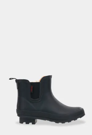 PLUSH CHELSEA RAIN BOOT- BLACK