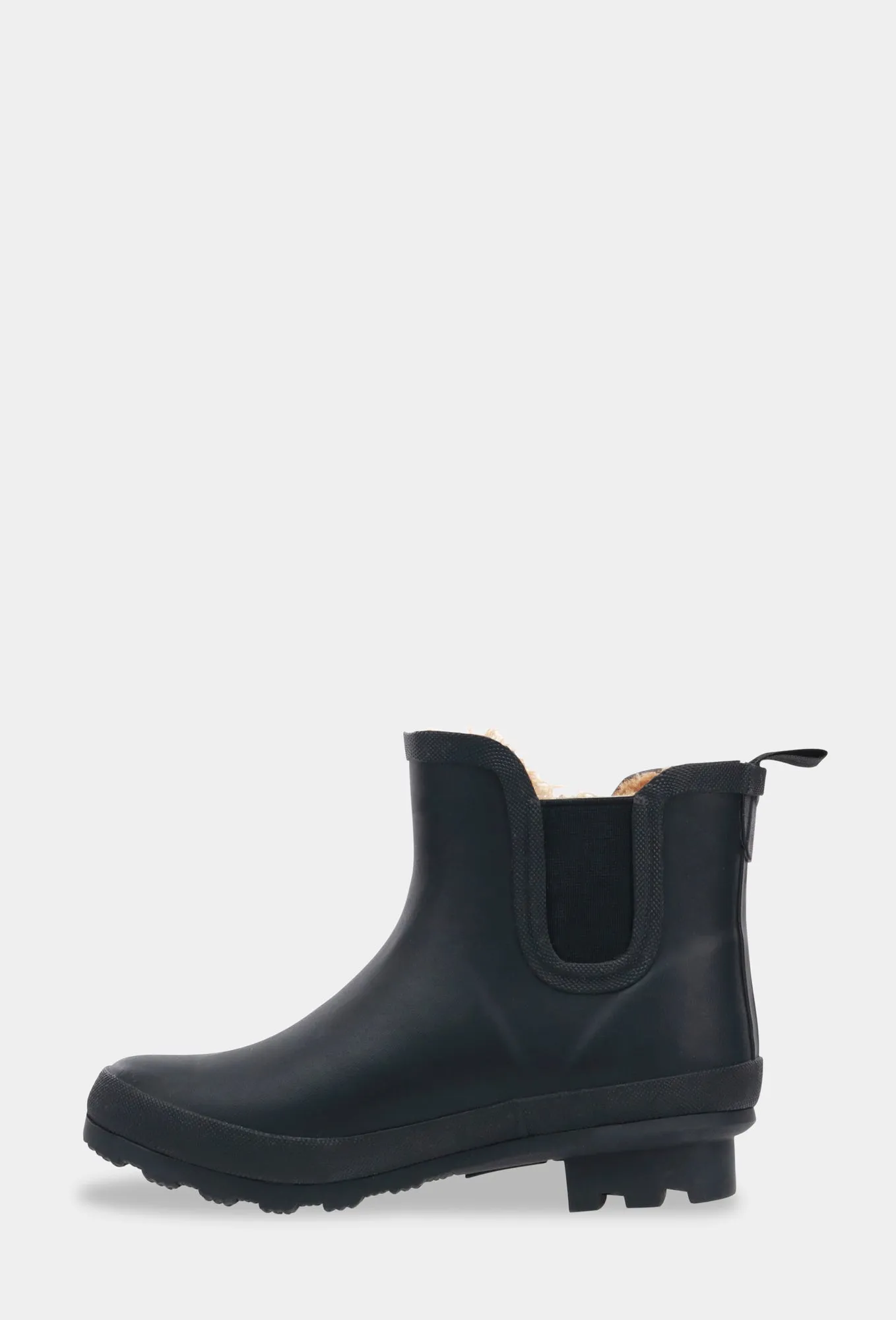 PLUSH CHELSEA RAIN BOOT- BLACK