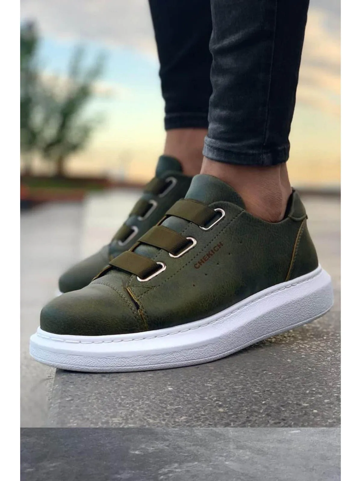 Sneakerjeans Khaki Banding Sneaker CH253